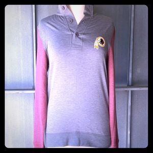 Grey Redskins Button Up Long-sleeve